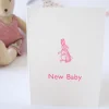 Cottontails New Baby card - pink