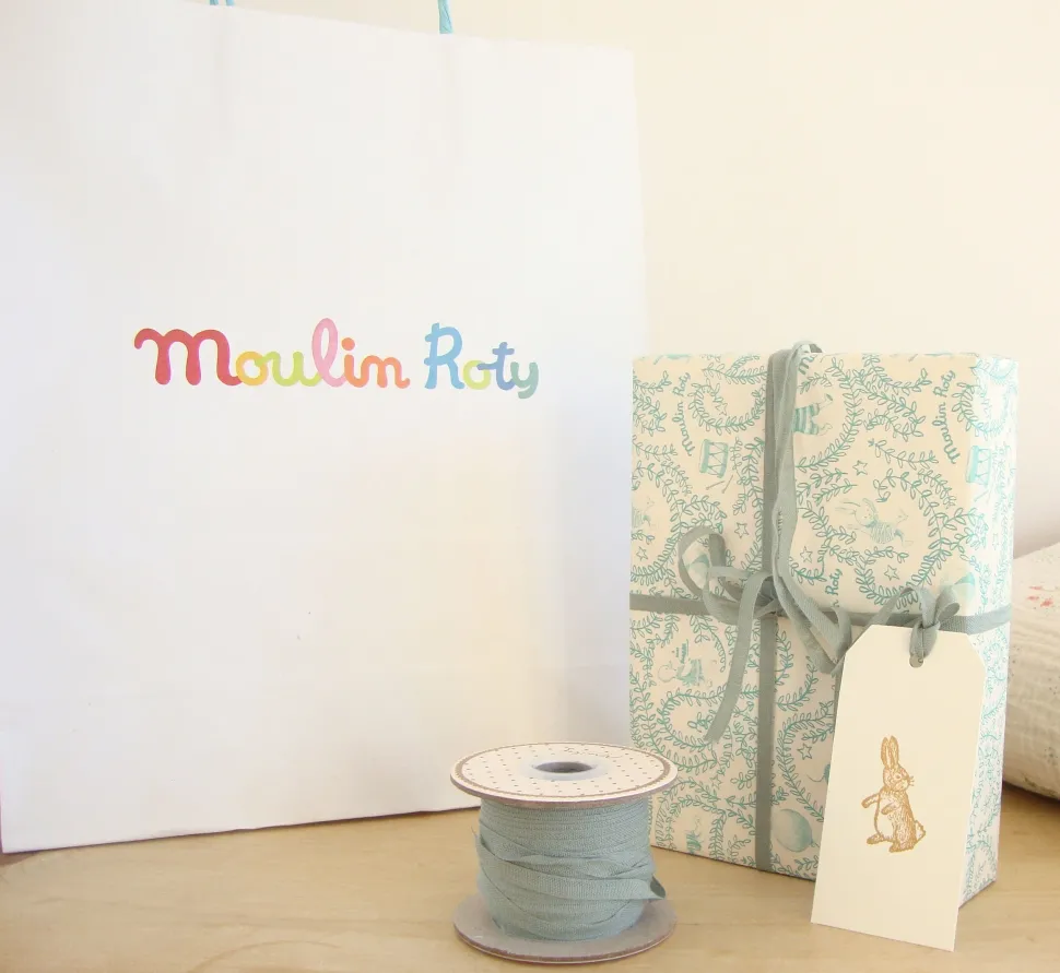 New Baby Gift Set - lamb & leaves