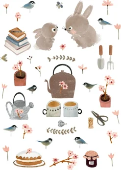 Postcard & Envelope - Bunny Teatime